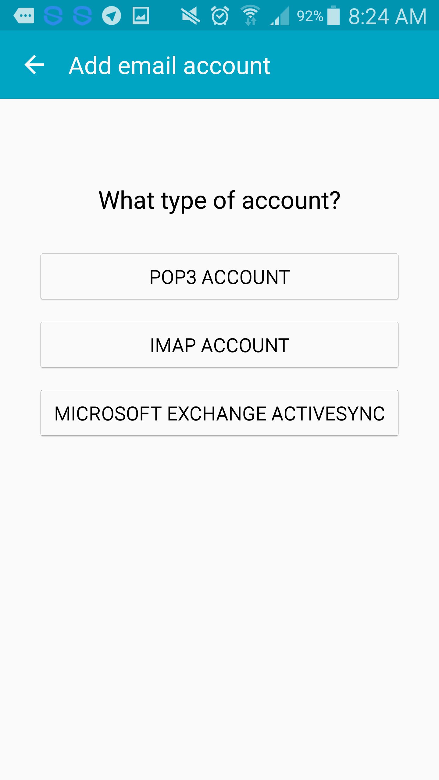 Android Email Settings Step 3 of Email settings for Android V5