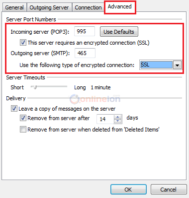 Outlook2010 Configure SSL Outlook2010 Configure SSL